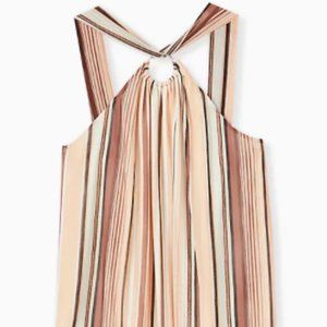 TORRID MULTI STRIPE MESH O-RING HALTER TANK
